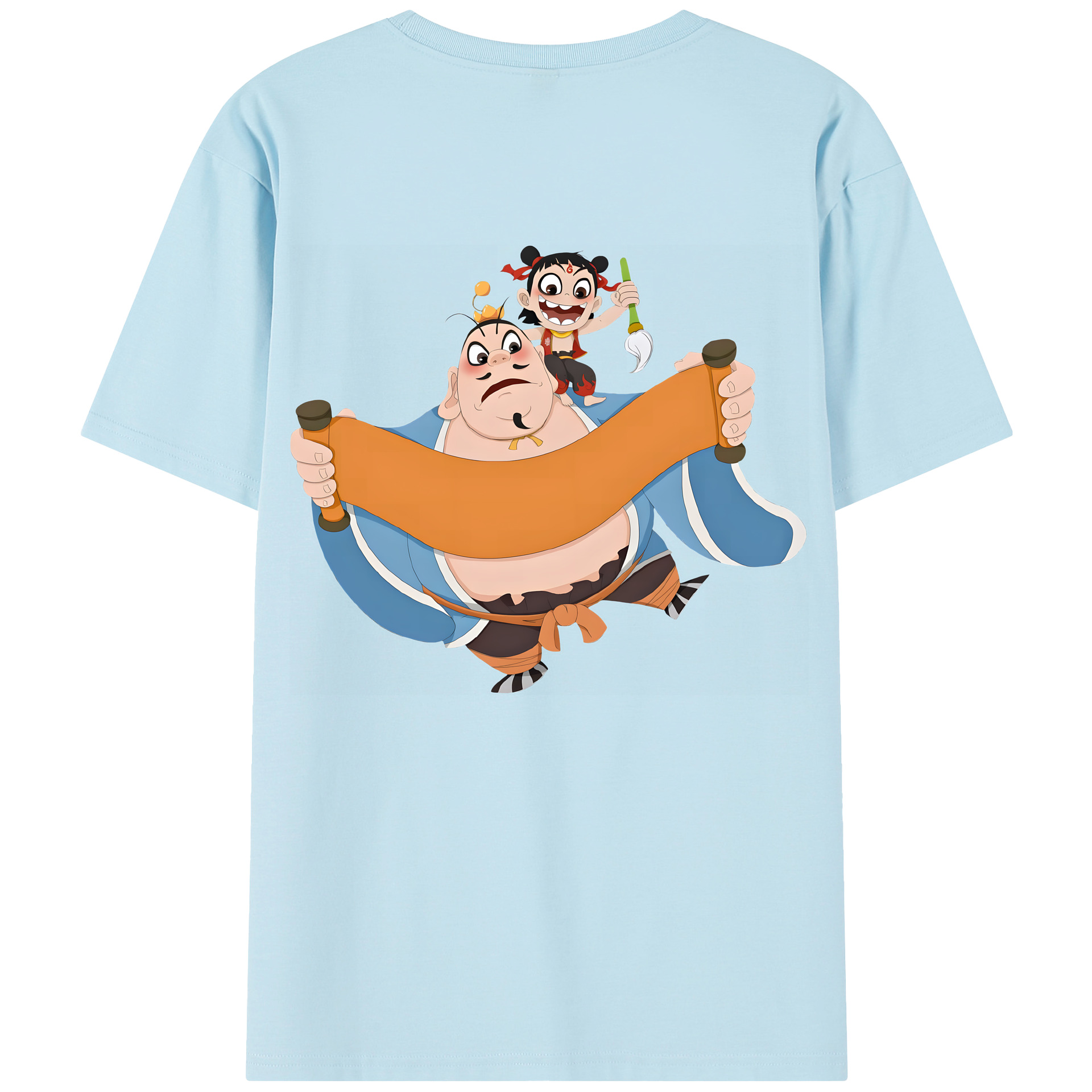 （画像用） Ne Zha 2 ナタ 魔童の大暴れ 綿100％半袖Tシャツ（背面プリント）